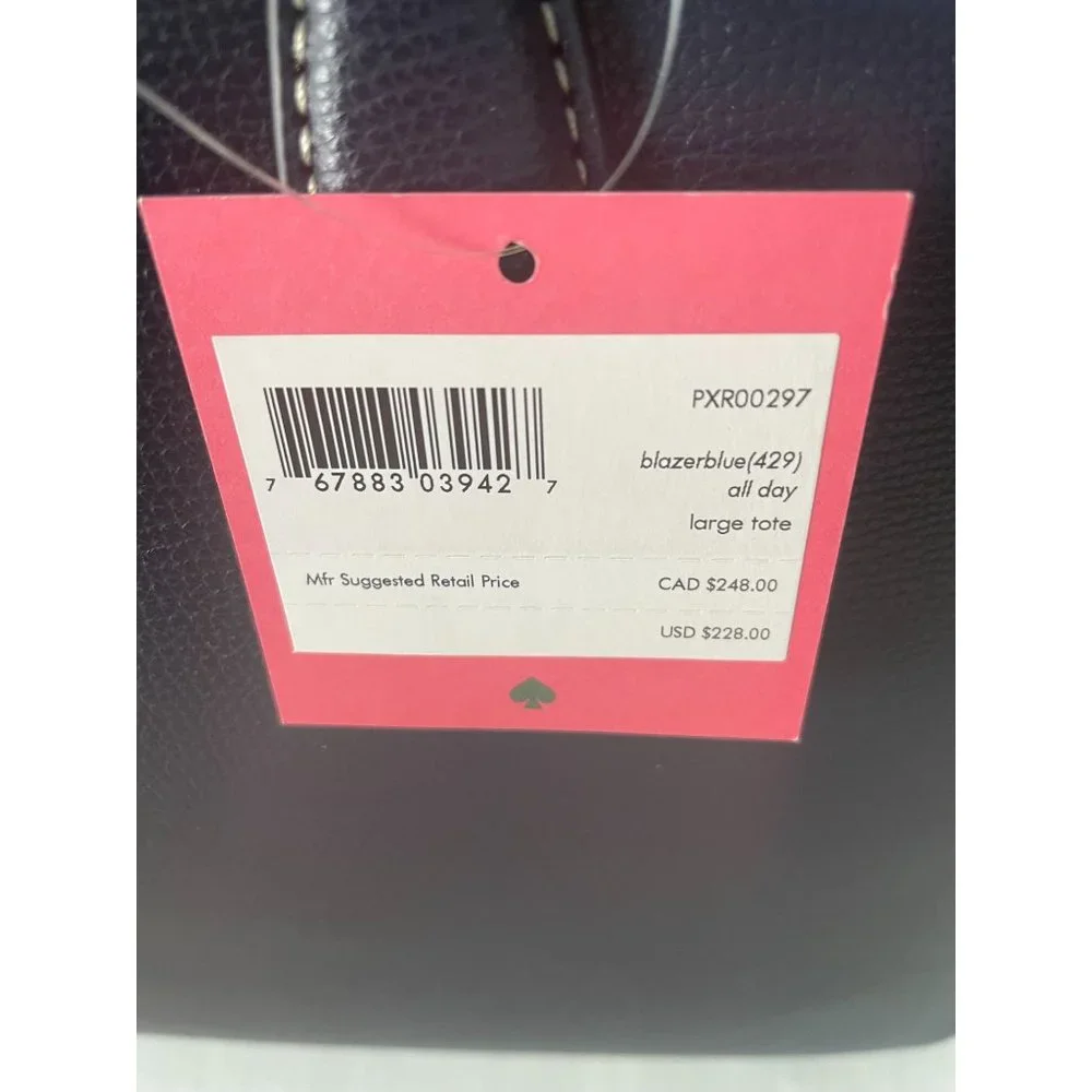 SOLD KATE SPADE ALL DAY LARGE TOTE, Blazer Blue - Picture 6 of 13